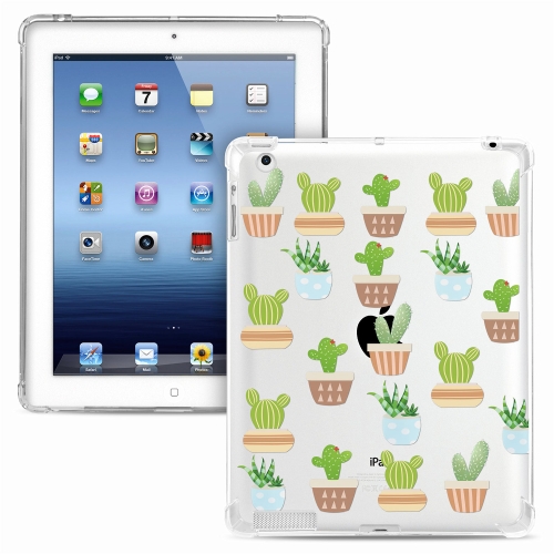 

For iPad 4 / 3 / 2 Painted Dropproof TPU Protective Case(Cartoon Cactus)