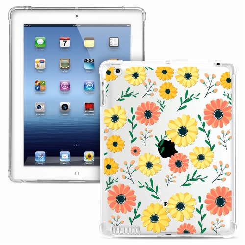 

For iPad 4 / 3 / 2 Painted Dropproof TPU Protective Case(Daisy)