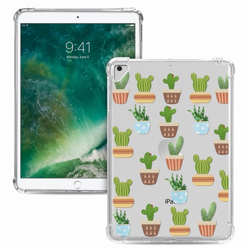 

For iPad 9.7 (2018) & (2017) Painted Dropproof TPU Protective Case(Cartoon Cactus)