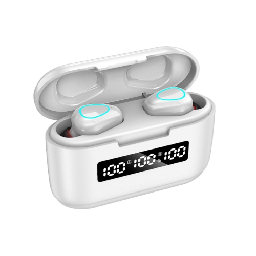 

G40 Bluetooth 5.1 LED Digital Display Stereo True Wireless Binaural Bluetooth Earphone with Charging Box(White)