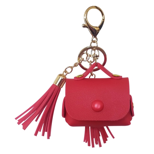 

Leather Tassels Earphones Shockproof Protective Case for Apple AirPods 1/2(Red)