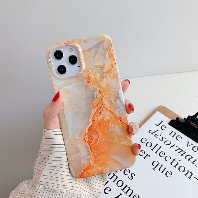 

Marble Pattern TPU Protective Case for iPhone 11(Orange)