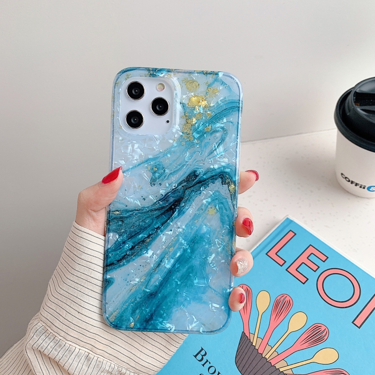 

Marble Pattern TPU Protective Case for iPhone 11 Pro(Gilding Shell)