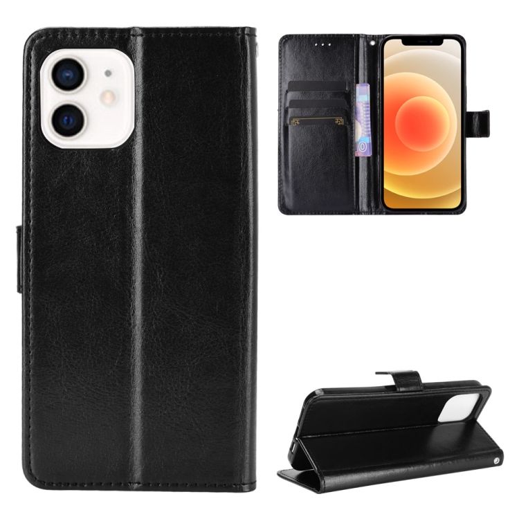 

Crazy Horse Texture Horizontal Flip Leather Case with Holder & Card Slots & Wallet & Lanyard for iPhone 12 mini(Black)