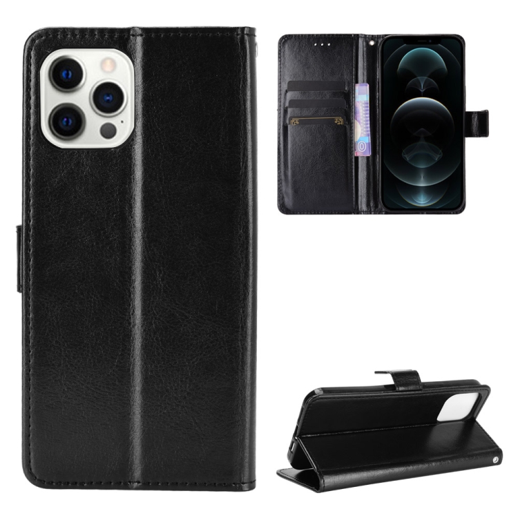 

Crazy Horse Texture Horizontal Flip Leather Case with Holder & Card Slots & Wallet & Lanyard for iPhone 12 / 12 Pro(Black)