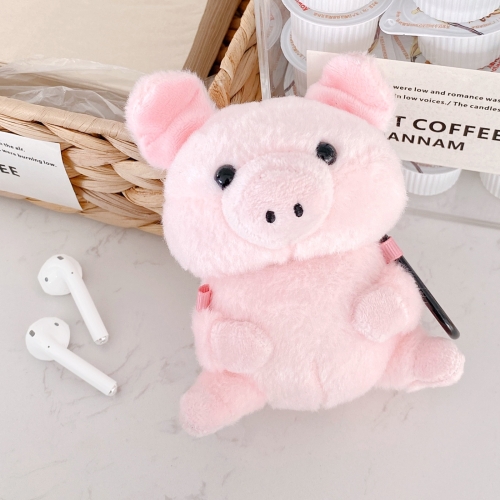 

Plush Pink Pig Pattern Earphone Protective Case for AirPods 1 / 2, with Hook