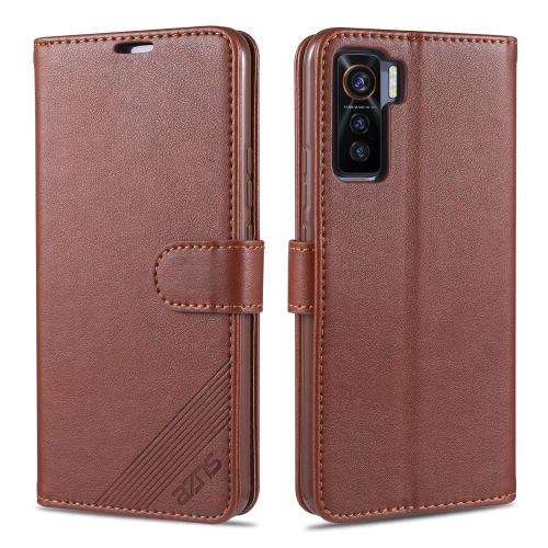 

For Vivo iQOO 5 AZNS Sheepskin Texture Horizontal Flip Leather Case with Holder & Card Slots & Wallet(Brown)