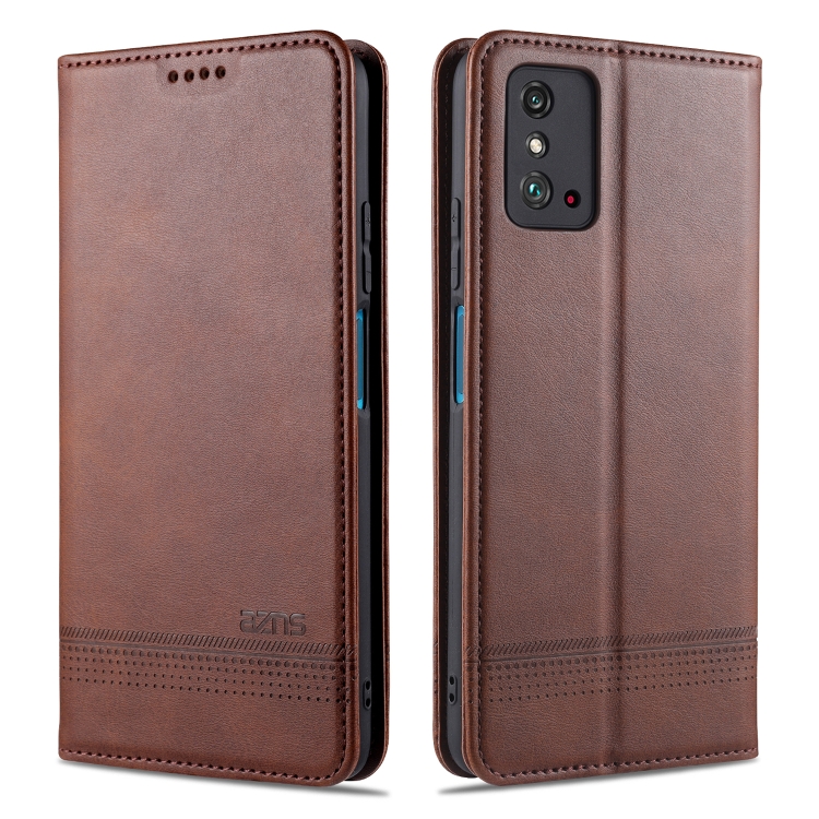 

For Huawei Honor X10 Max AZNS Magnetic Calf Texture Horizontal Flip Leather Case with Card Slots & Holder & Wallet(Dark Brown)