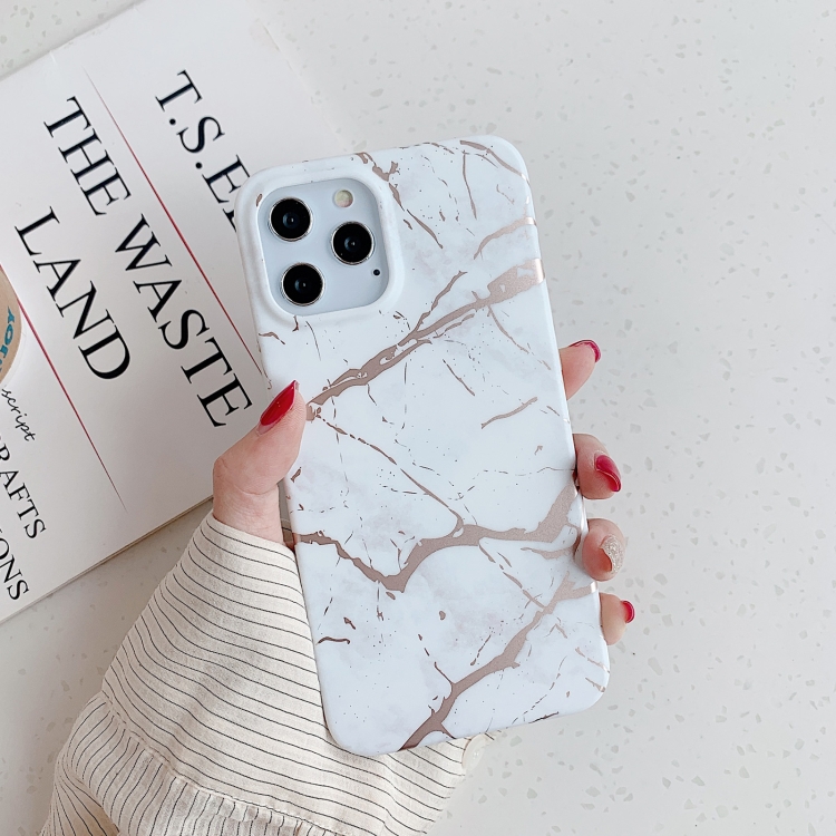 

Gilding Marble Pattern Soft TPU Protective Case for iPhone 11 Pro(White)