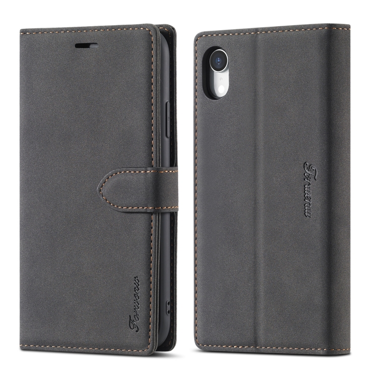 

For iPhone XR Forwenw F1 Series Matte Strong Magnetism Horizontal Flip Leather Case with Holder & Card Slots & Wallet & Photo Frame(Black)