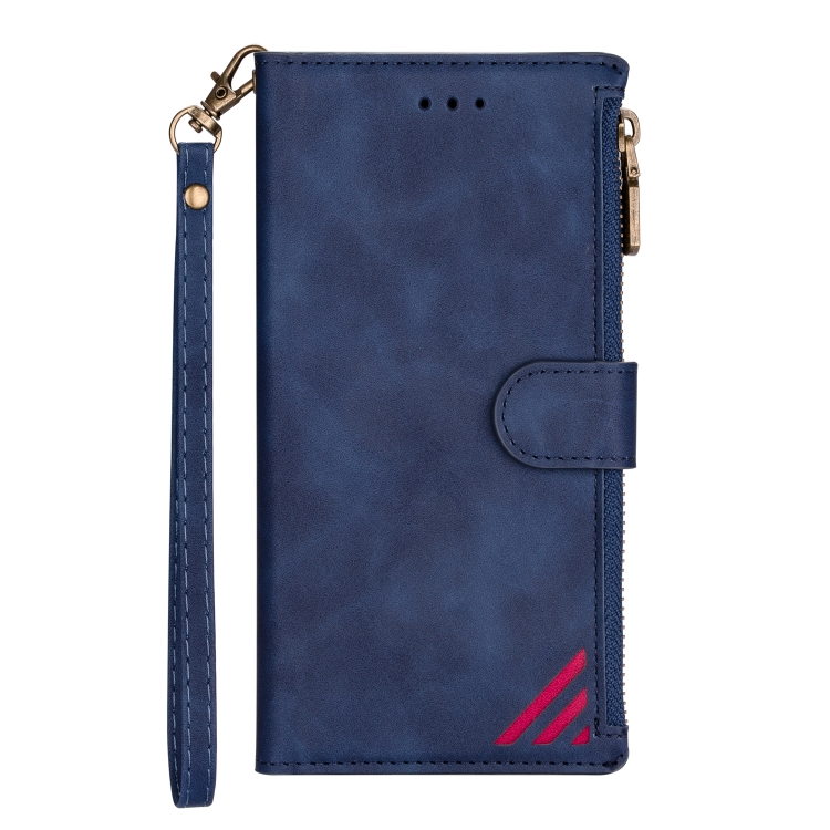 

Zipper Multi-card Slots Horizontal Flip PU Leather Case with Holder & Card Slots & Wallet & Lanyard & Photo Frame for iPhone 11 Pro Max(Blue)