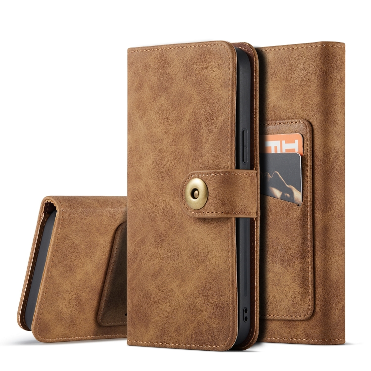 

Retro Magnetic Horizontal Flip Leather Case with Card Slots & Wallet & Photo Frame & Detachable Back Cover For iPhone 12 mini(Brown)