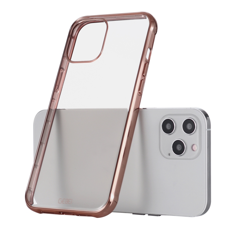 

GEBEI Plating TPU Shockproof Protective Case For iPhone 12 / 12 Pro(Gold)