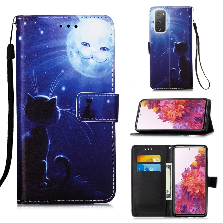 

For Samsung Galaxy S20 FE 5G 3D Painting Horizontal Flip Leather Case with Holder & Card Slot & Lanyard(Cat and Sun)
