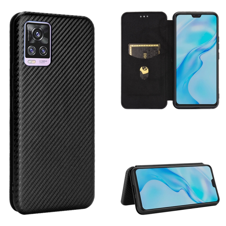 

For Vivo V20 Pro Carbon Fiber Texture Magnetic Horizontal Flip TPU + PC + PU Leather Case with Card Slot(Black)