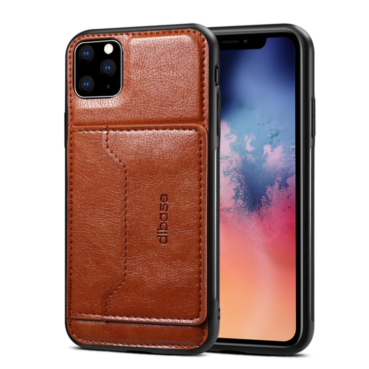 

Dibase TPU + PC + PU Crazy Horse Texture Protective Case with Holder & Card Slots For iPhone 12 Pro Max(Brown)