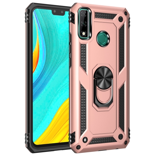 

For Huawei Y8s Shockproof TPU + PC Protective Case with 360 Degree Rotating Holder(Rose Gold)