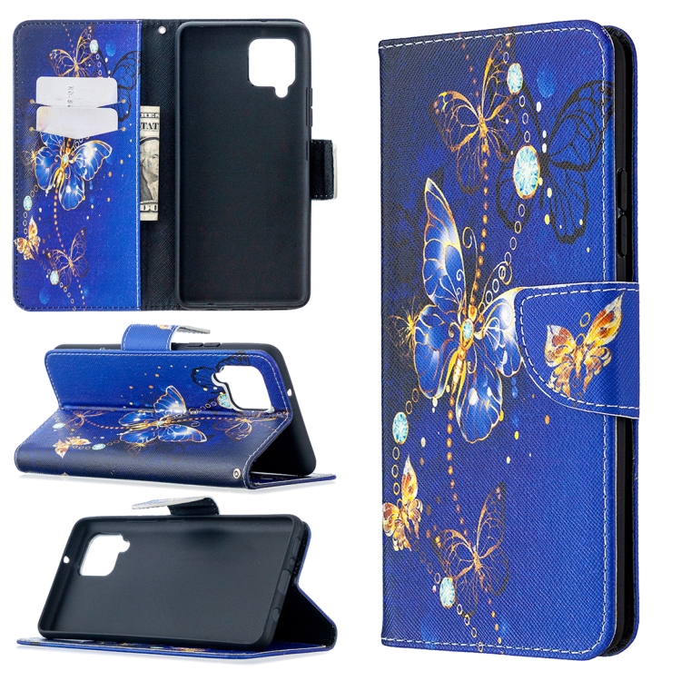 

For Samsung Galaxy A42 5G Colored Drawing Pattern Horizontal Flip Leather Case with Holder & Card Slots & Wallet(Purple Butterfly)