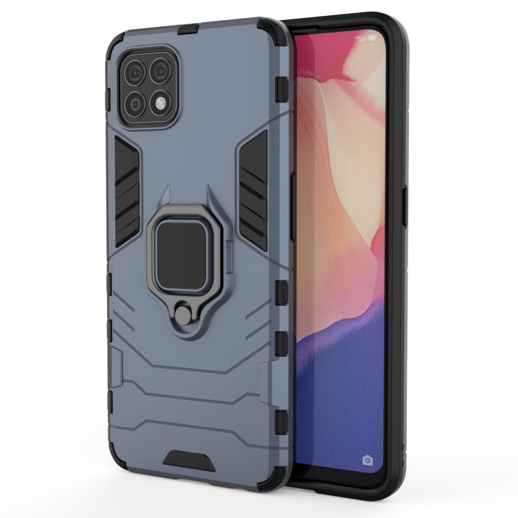 

For OPPO Reno4 SE PC + TPU Shockproof Protective Case with Magnetic Ring Holder(Navy Blue)