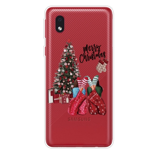 

For Samsung Galaxy A01 Core Christmas Series Clear TPU Protective Case(Christmas Pajamas)