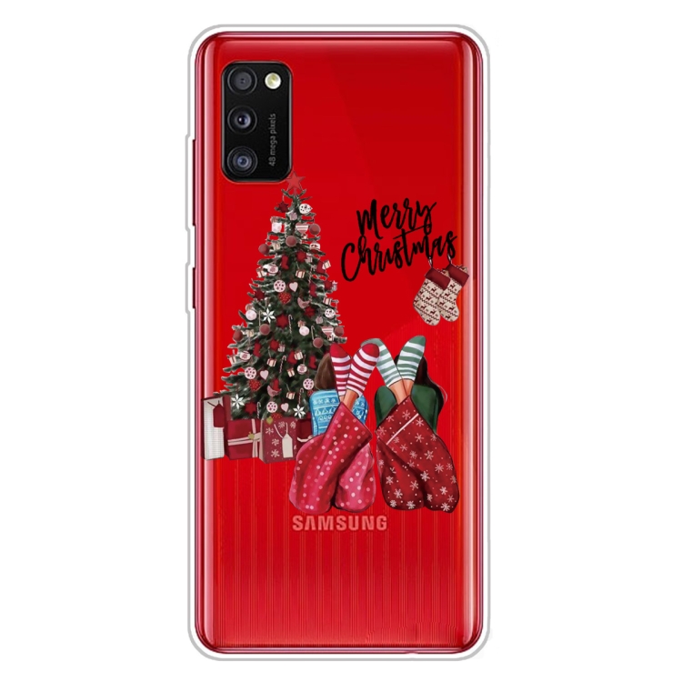 

For Samsung Galaxy A41 Christmas Series Clear TPU Protective Case(Christmas Pajamas)