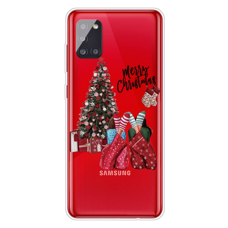 

For Samsung Galaxy A71 Christmas Series Clear TPU Protective Case(Christmas Pajamas)