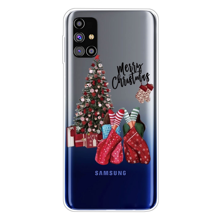 

For Samsung Galaxy M51 Christmas Series Clear TPU Protective Case(Christmas Pajamas)
