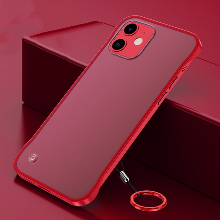 

Frosted Anti-skidding TPU Protective Case with Metal Ring For iPhone 12 mini(Red)