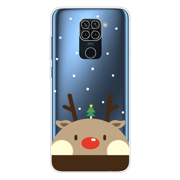 

For Xiaomi Redmi Note 9 Christmas Series Transparent TPU Protective Case(Fat Deer)