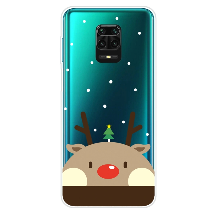 

For Xiaomi Redmi Note 9S Christmas Series Transparent TPU Protective Case(Fat Deer)