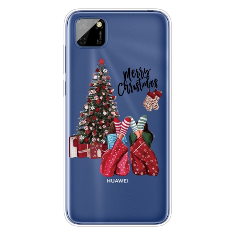 

For Huawei Y5p Christmas Series Transparent TPU Protective Case(Christmas Pajamas)