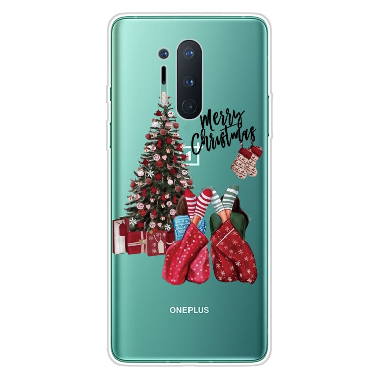 

For OnePlus 8 Pro Christmas Series Transparent TPU Protective Case(Christmas Pajamas)