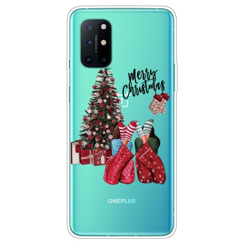 

For OnePlus 8T Christmas Series Transparent TPU Protective Case(Christmas Pajamas)