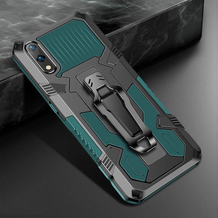 

For Samsung Galaxy A01 Core Armor Warrior Shockproof PC + TPU Protective Case(Army Green)