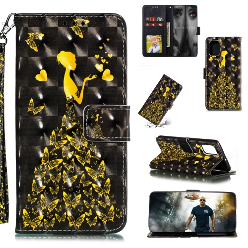 

For Samsung Galaxy S20 FE 3D Painted Pattern Horizontal Flip Leather Case with Holder & Card Slot & Wallet & Photo Frame & Lanyard(Butterfly Woman)