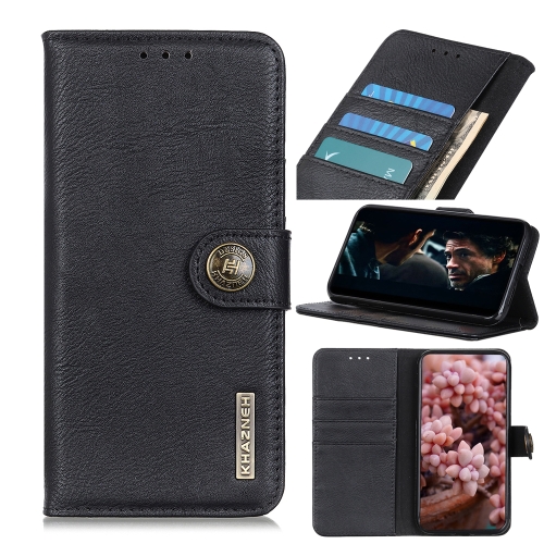 

For OnePlus 8T KHAZNEH Cowhide Texture Horizontal Flip Leather Case with Holder & Card Slots & Wallet(Black)