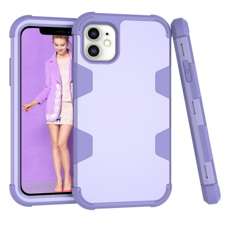 

For iPhone 12 mini Contrast Color Silicone + PC Shockproof Case(Purple)