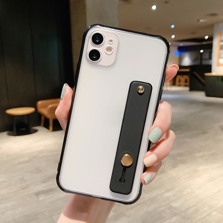 

Shockproof Acrylic Protective Case with Wristband Holder For iPhone 11 Pro Max(Black)