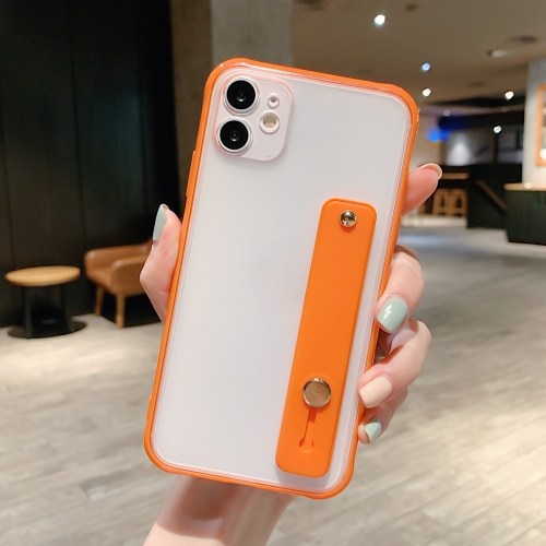 

Shockproof Acrylic Protective Case with Wristband Holder For iPhone 11(Orange)