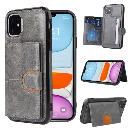 

PU + TPU + PC Shockproof Back Cover Case with Card Slot & Holder For iPhone 12 Pro Max(Grey)