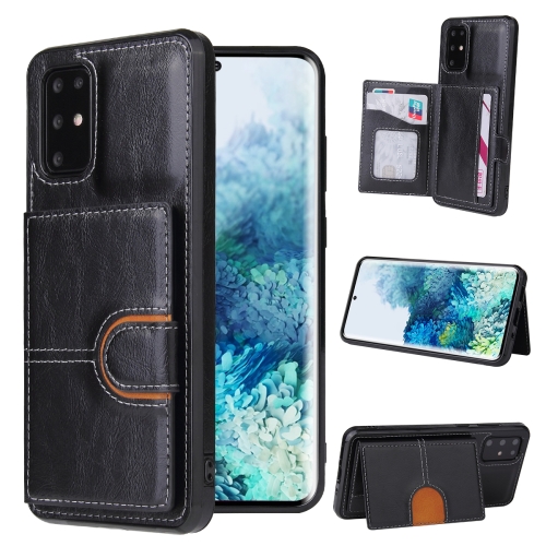 

For Huawei P40 PU + TPU + PC Shockproof Back Cover Case with Card Slot & Holder(Black)