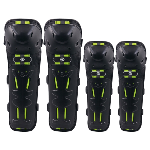 

CS-820A1 4 PCS/Set Motorcycle Cycling Protective Gear Windproof Fall-proof Reflective Knee Elbow Protector Pads Cover(Black Green)