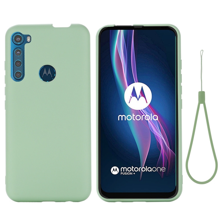 

For Motorola One Fusion+ Pure Color Liquid Silicone Shockproof Full Coverage Case(Green)