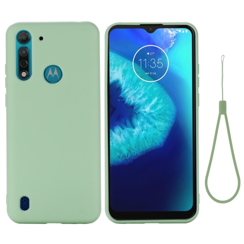 

For Motorola Moto G8 Power Lite Pure Color Liquid Silicone Shockproof Full Coverage Case(Green)