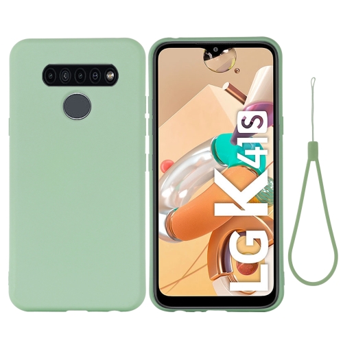 

For LG K41S Pure Color Liquid Silicone Shockproof Full Coverage Case(Green)