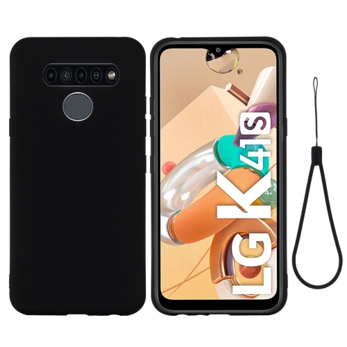 

For LG K51S Pure Color Liquid Silicone Shockproof Full Coverage Case(Black)