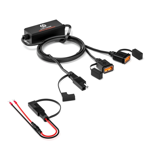 

WUPP CS-1186A1 Motorcycle SAE Dual USB Fast Charging Charger