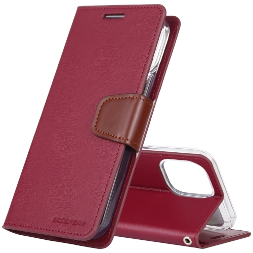 

GOOSPERY SONATA DIARY Horizontal Flip Leather Case with Holder & Card Slots & Wallet For iPhone 12 / 12 Pro(Wine Red)