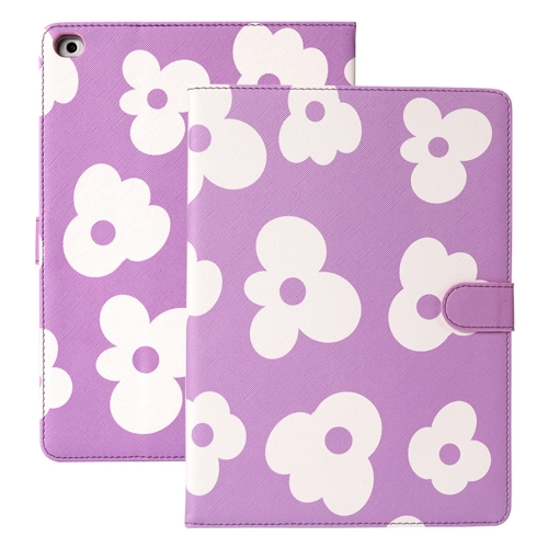 

Flower Pattern Horizontal Flip Leather Case with Holder & Sleep / Wake-up Function For iPad 10.2 & 10.2 (2020)(Purple)