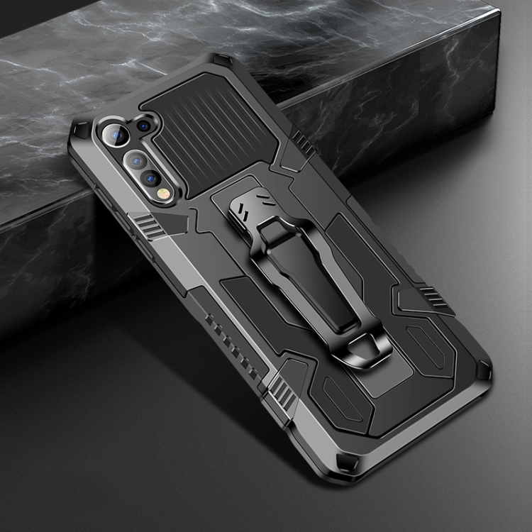 

For Motorola Moto E6s (2020) Machine Armor Warrior Shockproof PC + TPU Protective Case(Black)